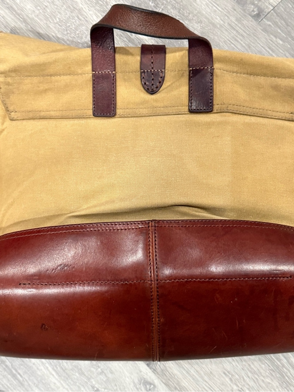 Lucky Brand Vintage Canvas Leather Messenger Bag Crossbody - Picture 6 of 10